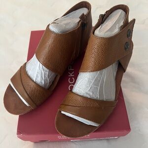 Rockport Brown Leather Sandals with Ankle Strap